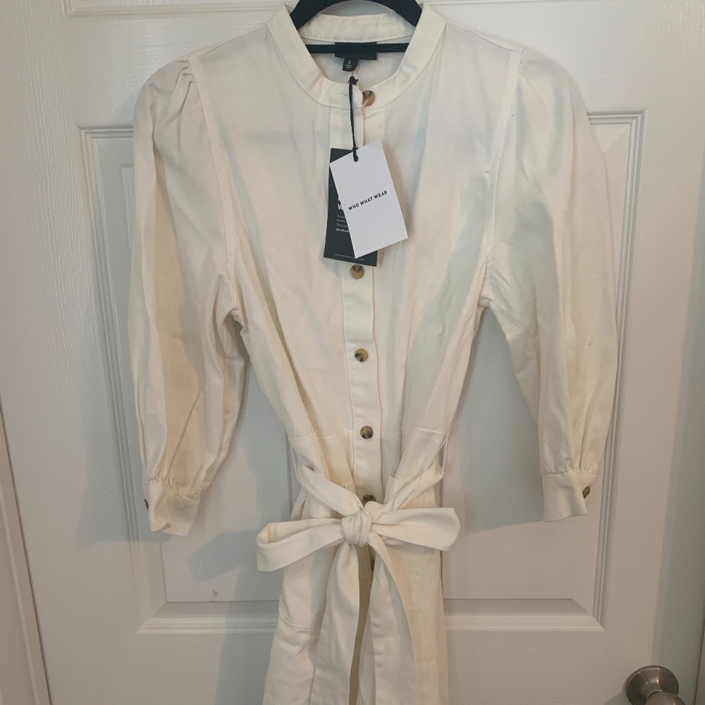 Summer white denim dress